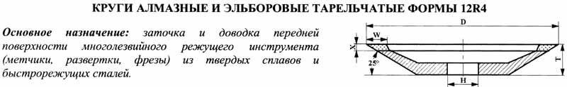 Круг алмазный 12R4 (тарельчатый) 150х5х3х16х32 АС4  80/63 100% В2-01 35,4 карат