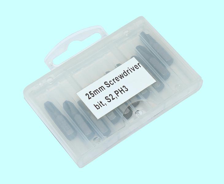 Биты крестовые РН3х 25мм S2 DIN3126 хвостовик С1/4 "CNIC" в упаковке 10 шт.