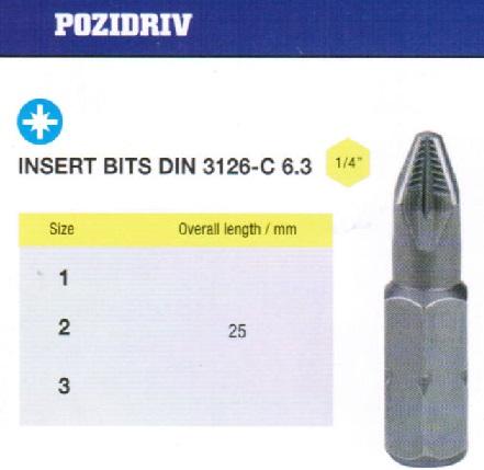 Биты крестовые PZ3х 25мм S2 с насечкой DIN3126 хвостовик С1/4 PROFI "CNIC" в упаковке 10 шт.
