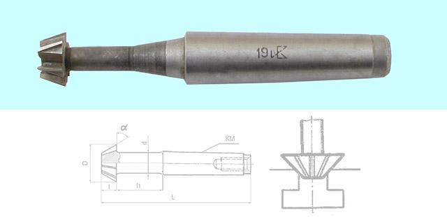 Фреза Концевая угловая d19,0х 9х117 угол 70° к/х  Р6М5 Z=6 КМ2 (без маркировки марки стали)
