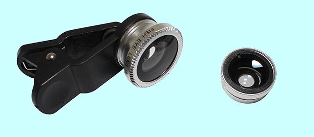 Объективы с клипсой универсальные для iPhone и других мобильных телефонов (Fisheye, Wide+Macro)