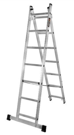 Лестница-стремянка "Вихрь" ЛА 2х7 ступеней алюминиевая двухсекционная